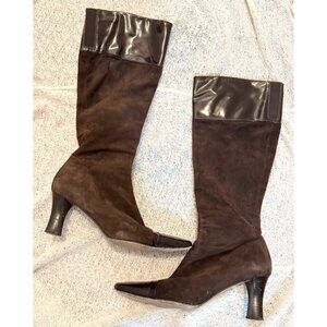 J&D suede and patent heeled boots size 10